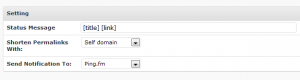 shorten2ping beállítások